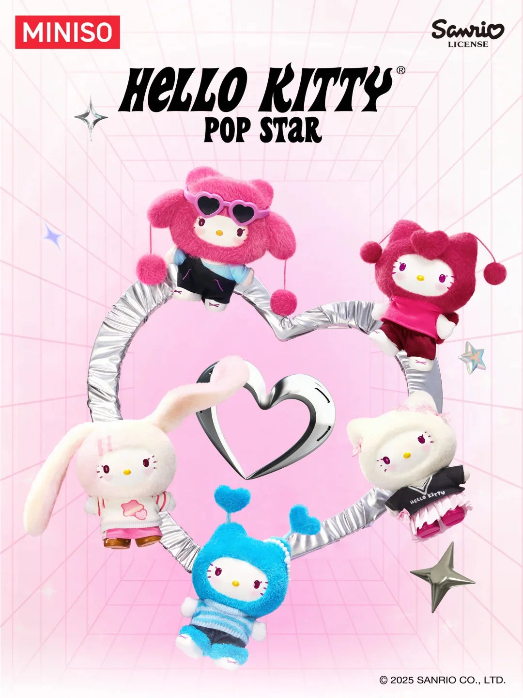 MINISO X HELLO KITTY Popstar Plush Pendant