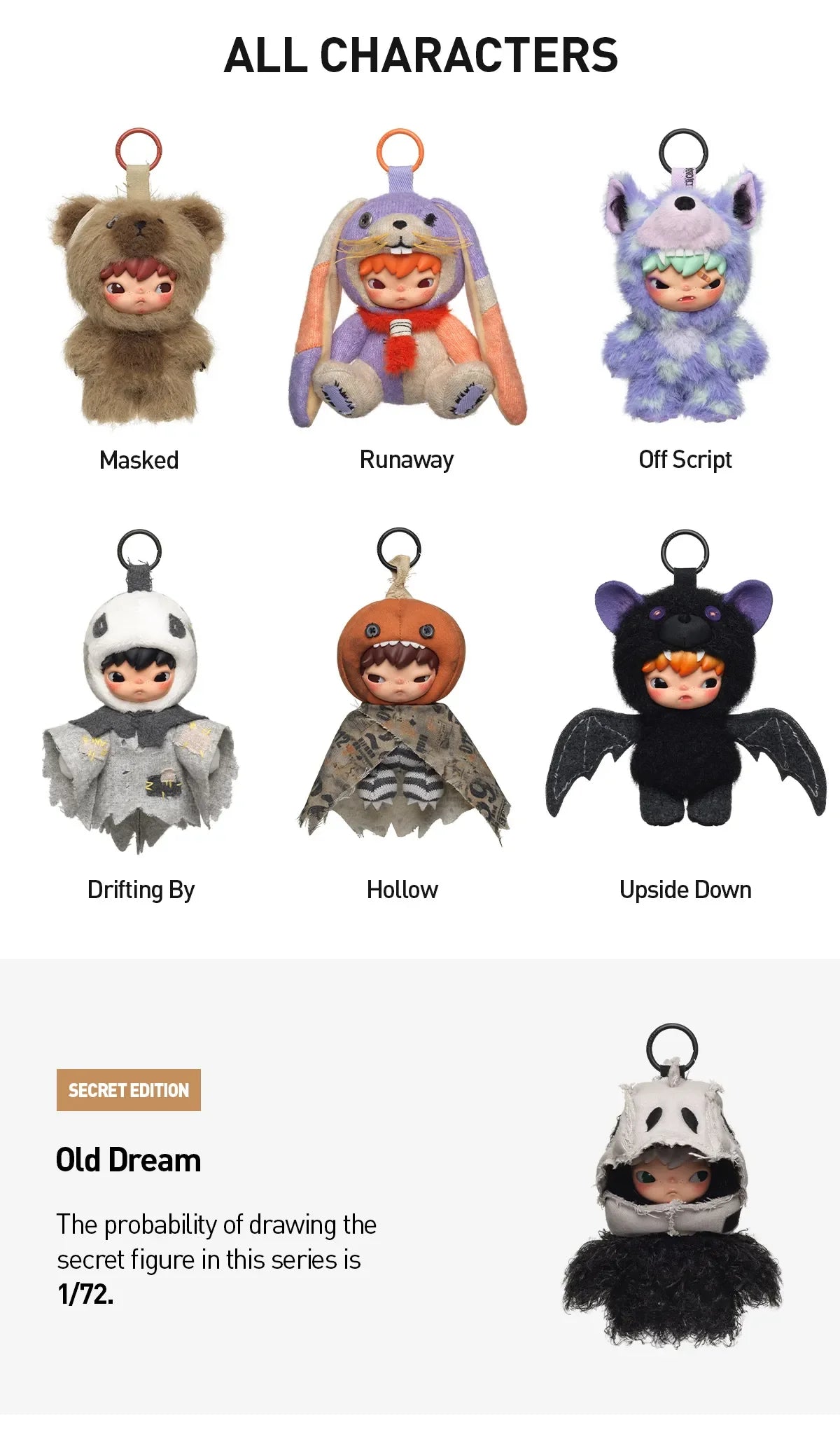 Hirono After Dark Series Plush Doll Pendant