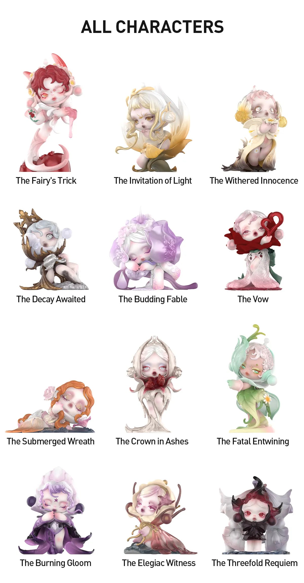 SKULLPANDA Petals in Four Acts figures